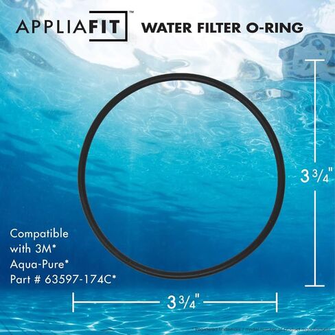 حلقات دائرية من AppliaFit متوافقة مع 3M Aqua-Pure 63597-174C و63597-174P لمرشحات المياه Aqua-Pure AP101T وAP11T وAP102T والمزيد. متوافق أيضًا مع Watts Premier WP252235 (6 عبوات) in Kuwait