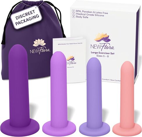 مجموعة عصا سيليكون كبيرة من NewFlora مكونة من 4 قطع، شفط بدون استخدام اليدين، سيليكون طبي مدبب مع حقيبة تخزين مقاومة للماء ودليل التعليمات خطوة بخطوة in Saudi Arabia