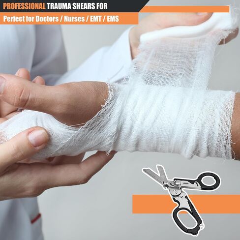 مقصات الصدمات، مقصات طوارئ 6 في 1، مقص الصدمات القابل للطي من الفولاذ المقاوم للصدأ مع حافظة متوافقة، أدوات إنقاذ التخييم في الهواء الطلق، مثالية لفرق الطوارئ الطبية والممرضات والمستجيبين الأوائل (فيروزي) in Saudi Arabia