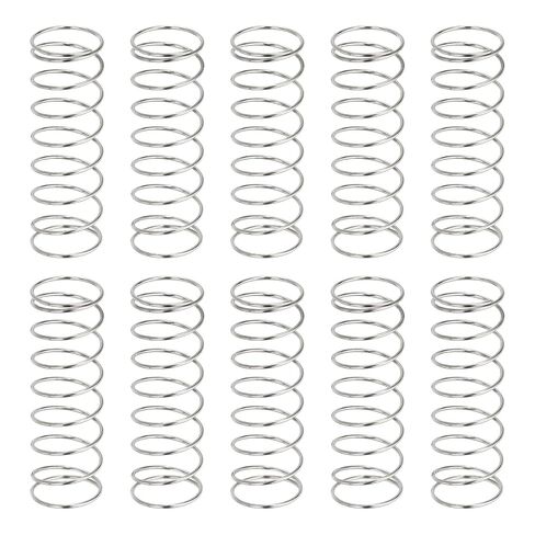 uxcell 10Pcs Compression Springs, 0.6mm Wire Diameter x 9mm OD x 25mm Length 304 Stainless Steel Extension Spring Ballpoint Pen Pressure Springs for Shop Home Repairs, Silver in Saudi Arabia