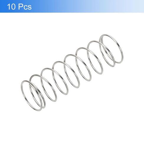 uxcell 10Pcs Compression Springs, 0.6mm Wire Diameter x 9mm OD x 25mm Length 304 Stainless Steel Extension Spring Ballpoint Pen Pressure Springs for Shop Home Repairs, Silver in Saudi Arabia