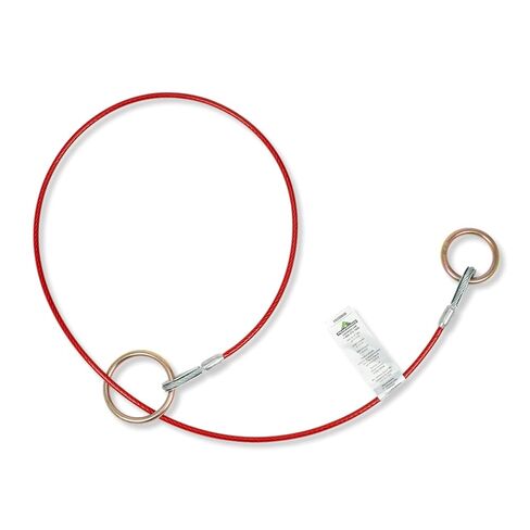 PeakWorks Fall Protection Anchor Sling Cable - Climbing, Roof, Construction, Abrasion Resistant Galvanized PVC Coated Metal Connector Strap, 2 0 Rings, 6ft Long x 1/4in Thick, OSHA Compliant V8208606 in Kuwait