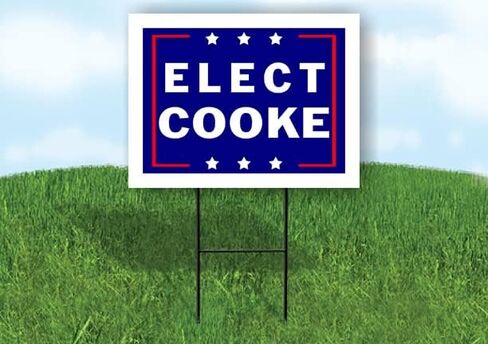 ELECT COOKE - لافتة طريق من جانب واحد مع حامل - لافتات الممر للشارع والحديقة والمكعبات والمنزل والعقارات - لافتات الفناء، لافتة مخصصة، لافتات شخصية - 18 بوصة × 24 بوصة in Saudi Arabia
