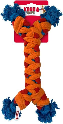 KONG Rope Rally Tug and Play Dog Toy - Woven Fleece Durable Toy for Shaking, Fetching, Tugging (Bone) in Saudi Arabia