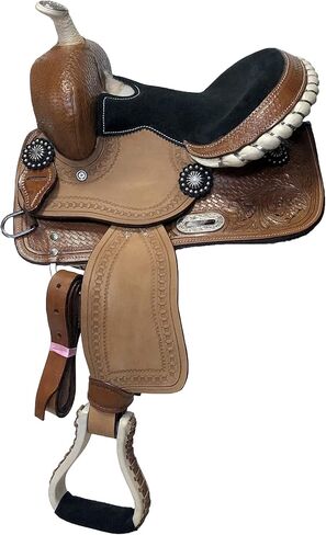 10" Western Mini Pony Youth Leather Saddle with Color Suede Seat in Kuwait