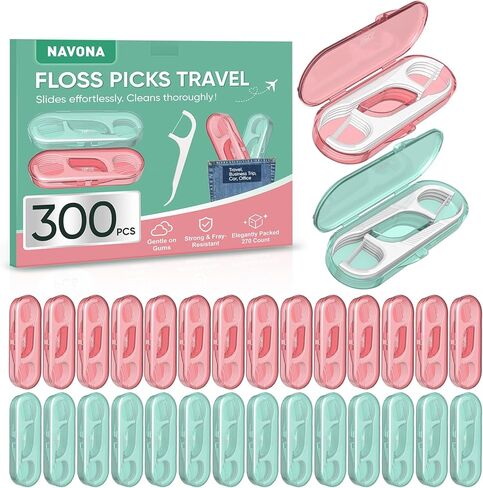 300 Dental Floss Picks, 30 Packs Dental Flossers with Floss Pick Case, Stocking Stuffers Adults, Bulk Stocking Stuffers for Adults, Party Favors Adult in Kuwait