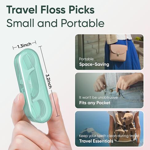 300 Dental Floss Picks, 30 Packs Dental Flossers with Floss Pick Case, Stocking Stuffers Adults, Bulk Stocking Stuffers for Adults, Party Favors Adult in Kuwait
