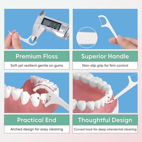 300 Dental Floss Picks, 30 Packs Dental Flossers with Floss Pick Case, Stocking Stuffers Adults, Bulk Stocking Stuffers for Adults, Party Favors Adult in Kuwait