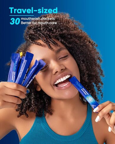 MySmile Mouthwash Alcohol Free, Mouth Wash for Adults, Travel Mouthwash, Oral Rinse Helps Kill 99% of Bad Breath Germs, Prevents Cavities, Fluoride Free, Fresh Mint, 30 Uses in Kuwait