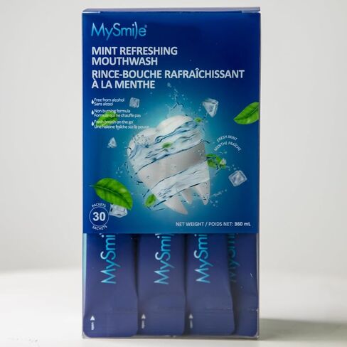 MySmile Mouthwash Alcohol Free, Mouth Wash for Adults, Travel Mouthwash, Oral Rinse Helps Kill 99% of Bad Breath Germs, Prevents Cavities, Fluoride Free, Fresh Mint, 30 Uses in Kuwait