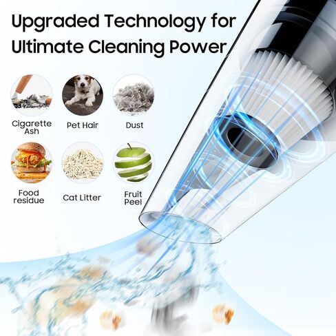 Hand Held Vacuum Cordless Rechargeable - Portable Mini Vacuum Cleaner with Brushless Motor, Clean Dust & Hair Quickly, Lightweight & Low-Noise for Office/Car/Home in Kuwait