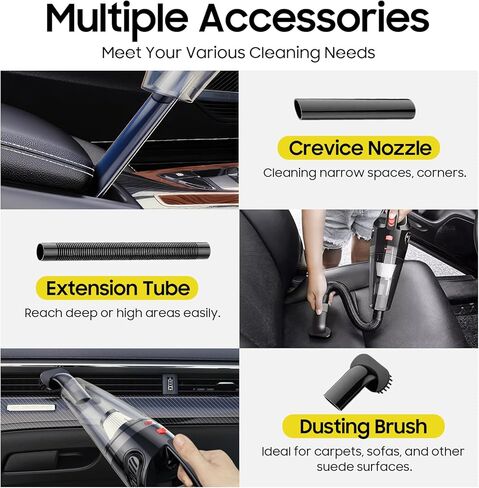 Hand Held Vacuum Cordless Rechargeable - Portable Mini Vacuum Cleaner with Brushless Motor, Clean Dust & Hair Quickly, Lightweight & Low-Noise for Office/Car/Home in Kuwait