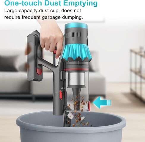 مكنسة كهربائية لاسلكية، 55 كيلو باسكال 70 دقيقة مكنسة كهربائية للمنزل مع شاشة LED وقائم بذاته، مكنسة كهربائية مع فرشاة مضادة للتشابك وشحن على الحائط، مكانس كهربائية لشعر الحيوانات الأليفة / السجاد / الأرضيات in Kuwait