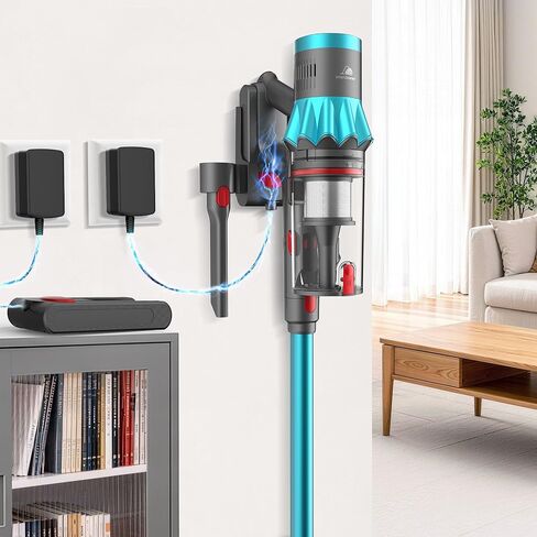 مكنسة كهربائية لاسلكية، 55 كيلو باسكال 70 دقيقة مكنسة كهربائية للمنزل مع شاشة LED وقائم بذاته، مكنسة كهربائية مع فرشاة مضادة للتشابك وشحن على الحائط، مكانس كهربائية لشعر الحيوانات الأليفة / السجاد / الأرضيات in Kuwait