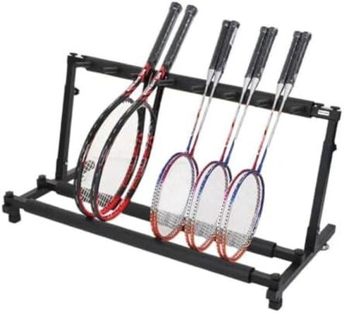 Height Adjustable Tennis Racquet Storage Rack, Multi-Functional Holder for Rackets, Violins & Guitars, 1-Tier Large Organizer for Badminton & Tennis Gear in Saudi Arabia