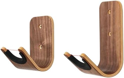 حامل جداري للجيتار الخشبي الفاخر، هيكل من خشب الجوز الرقائقي، شماعة أدوات مثبتة على الحائط للقيثارات والقيثارة وخطاف عرض تخزين المعدات الموسيقية in Kuwait