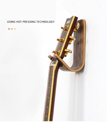 حامل جداري للجيتار الخشبي الفاخر، هيكل من خشب الجوز الرقائقي، شماعة أدوات مثبتة على الحائط للقيثارات والقيثارة وخطاف عرض تخزين المعدات الموسيقية in Kuwait