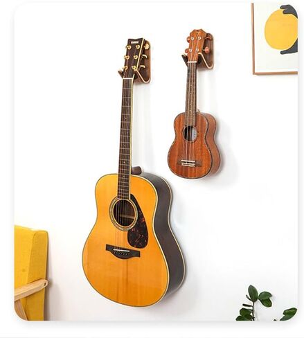 حامل جداري للجيتار الخشبي الفاخر، هيكل من خشب الجوز الرقائقي، شماعة أدوات مثبتة على الحائط للقيثارات والقيثارة وخطاف عرض تخزين المعدات الموسيقية in Kuwait