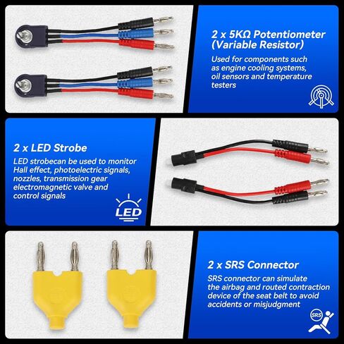 Autory 104PCS Automotive Circuit Test Leads Kit, Multimeter Terminal Test Leads Kit Multi Function Probe Test Kit with Heavy Duty Back Probes Test Lead Set Wire Connectors Set with Black Carrying Case in Kuwait