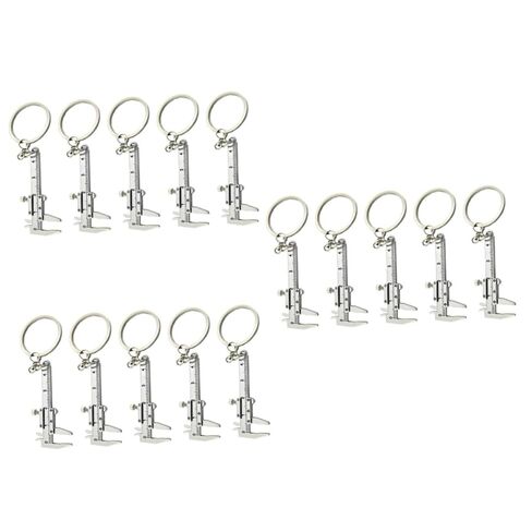SHERCHPRY 3sets Keychain Tool Titanium Keychain Ruler Pocket Caliper Novelty Metal Key Chain Hanging Ornaments Pendant 5pcs*3 in Saudi Arabia
