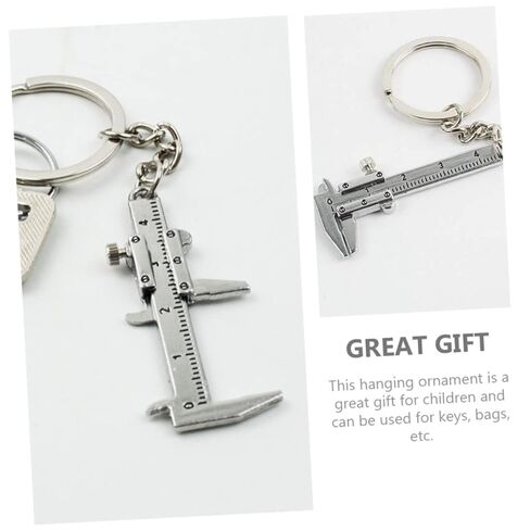 SHERCHPRY 3sets Keychain Tool Titanium Keychain Ruler Pocket Caliper Novelty Metal Key Chain Hanging Ornaments Pendant 5pcs*3 in Saudi Arabia