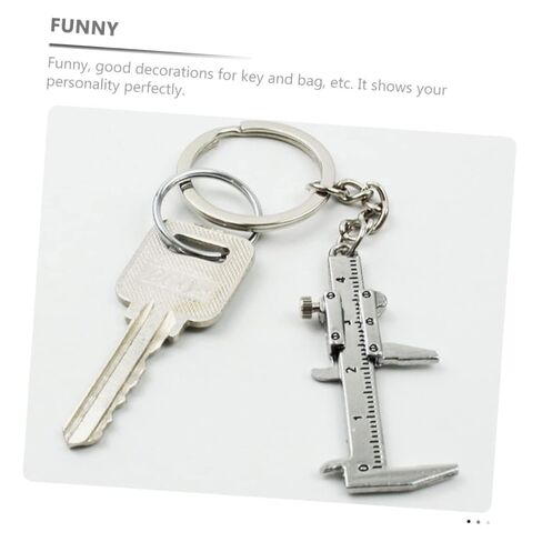 SHERCHPRY 3sets Keychain Tool Titanium Keychain Ruler Pocket Caliper Novelty Metal Key Chain Hanging Ornaments Pendant 5pcs*3 in Saudi Arabia