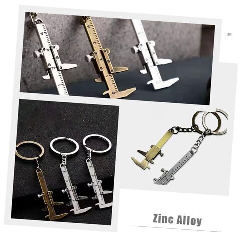 SHERCHPRY 3sets Keychain Tool Titanium Keychain Ruler Pocket Caliper Novelty Metal Key Chain Hanging Ornaments Pendant 5pcs*3 in Saudi Arabia