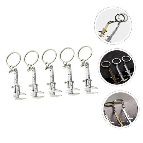 SHERCHPRY 3sets Keychain Tool Titanium Keychain Ruler Pocket Caliper Novelty Metal Key Chain Hanging Ornaments Pendant 5pcs*3 in Saudi Arabia