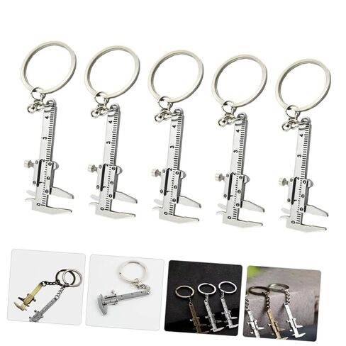 SHERCHPRY 3sets Keychain Tool Titanium Keychain Ruler Pocket Caliper Novelty Metal Key Chain Hanging Ornaments Pendant 5pcs*3 in Saudi Arabia