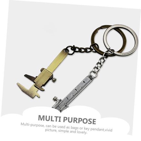 SHERCHPRY 3sets Keychain Tool Titanium Keychain Ruler Pocket Caliper Novelty Metal Key Chain Hanging Ornaments Pendant 5pcs*3 in Saudi Arabia