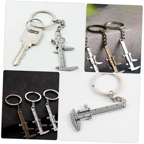 SHERCHPRY 3sets Keychain Tool Titanium Keychain Ruler Pocket Caliper Novelty Metal Key Chain Hanging Ornaments Pendant 5pcs*3 in Saudi Arabia