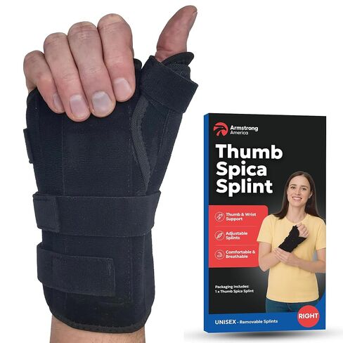 Thumb Spica Splint & Wrist Brace | Both a Wrist Splint & Trigger Thumb Brace to Support Sprains, Tendinosis, De Quervain's Tenosynovitis, Fractures | Arthritis & Carpal Tunnel Pain (Left Hand S/M) in Kuwait