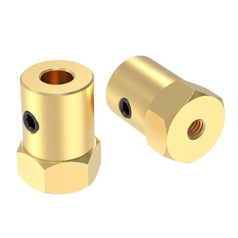 5 قطعة D12L18 عرافة مقرنة النحاس الإطارات موصل 2/3/3.17/4/5/6/7/ 8 مللي متر اقتران لتباطؤ عمود المحرك روبوت عجلة السيارة الذكية (النحاس 8 مللي متر) in Kuwait