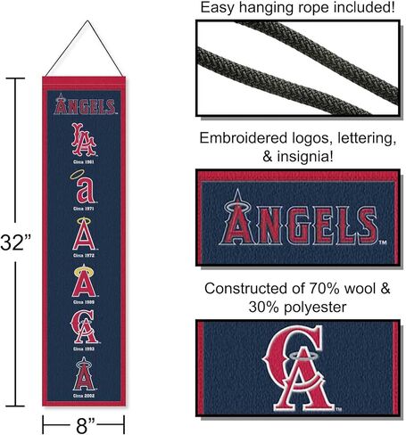 WinCraft Anaheim Angels Evolution 8x32 Inch Vertical Wool Embroidered Hanging Banner in Saudi Arabia