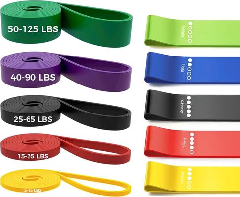 10 قطع من أحزمة المساعدة على السحب، 10 مستويات من أحزمة المقاومة للتمرين، أشرطة مقاومة للتمارين للرجال والنساء، شريط مقاومة للياقة البدنية، تدريب القوة، العلاج الطبيعي in Kuwait