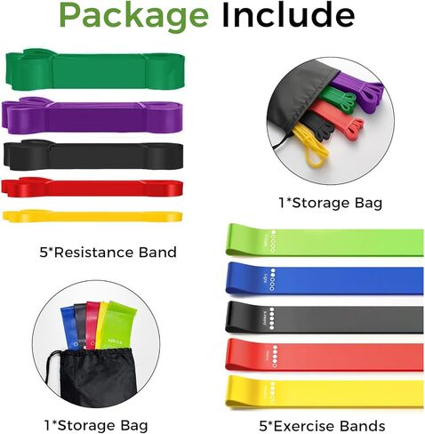 10 قطع من أحزمة المساعدة على السحب، 10 مستويات من أحزمة المقاومة للتمرين، أشرطة مقاومة للتمارين للرجال والنساء، شريط مقاومة للياقة البدنية، تدريب القوة، العلاج الطبيعي in Kuwait