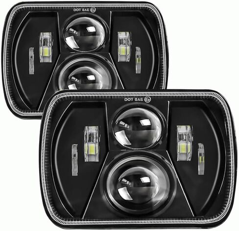 H6054 5x7 7x6 المصابيح الأمامية LED لـ Kenworth T300 Chevy Express S10 Blazer Van Jeep Cherokee XJ Wrangler YJ Ford E150 E250 E350 Econoline GMC Savana Dodge Nissan D21 Toyota Truck Peterbilt 365 367 367 367 367 in Kuwait