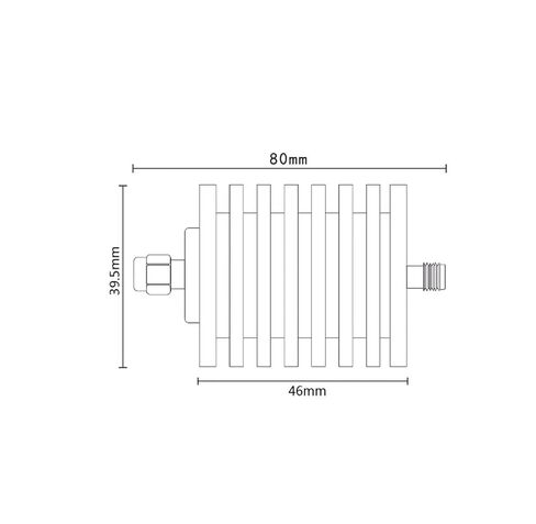 30 واط، موصل SMA، مخفف محوري ثابت، تيار مستمر 3/4 جيجا هرتز، 50 أوم (DC-3G 2DB) in Kuwait