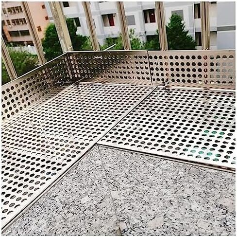 Stainless Steel Perforated Plate,304 Stainless Steel Perforated Sheets - Anti-Theft Protection Net, Metal Mesh Panels, Durable Perforated Plate for Fencing, Available in 1/2/3/4 PCS (70x122c in Saudi Arabia