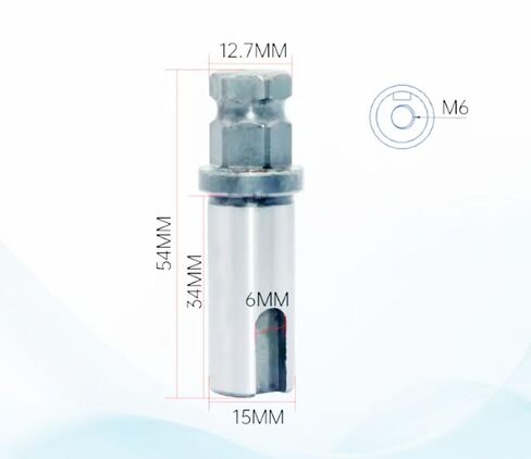 Hexagon Output Shaft (Cylinder-Hexagon), Model: H12.7-D15-L34, Installation Shaft Diameter: 15mm, Effective Shaft Length: 34mm, Key Width: 6mm,2pcs/lot. in Saudi Arabia