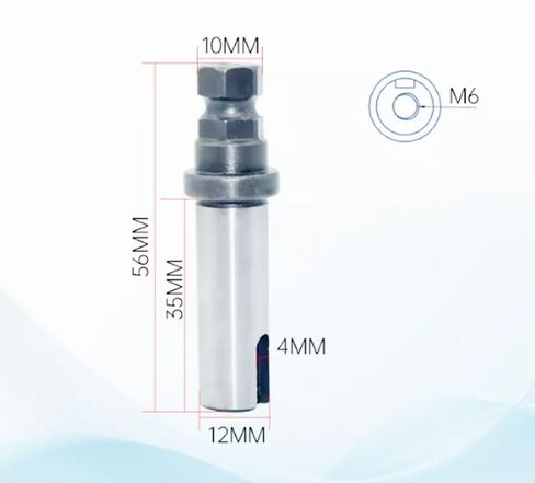Hexagon Output Shaft (Cylinder-Hexagon), Model: H10-D12-L35, Installation Shaft Diameter: 12mm, Effective Shaft Length: 35mm, Key Width: 4mm,2pcs/lot. in Saudi Arabia