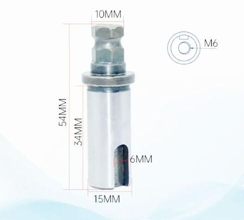 Generic Hexagon Output Shaft (Cylinder-Hexagon), Model: H10-D15-L35, Installation Shaft Diameter: 15mm, Effective Shaft Length: 35mm, Key Width: 6mm,2pcs/lot. in Saudi Arabia