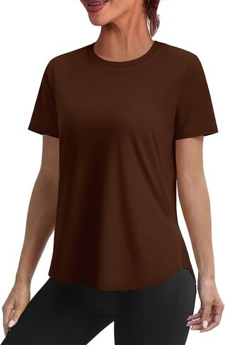 Alaroo Womens Workout Tops Sun Protection Running Pliates Athletic Lightweight Short Sleeve Tops for Women Fitness Clothing in Saudi Arabia