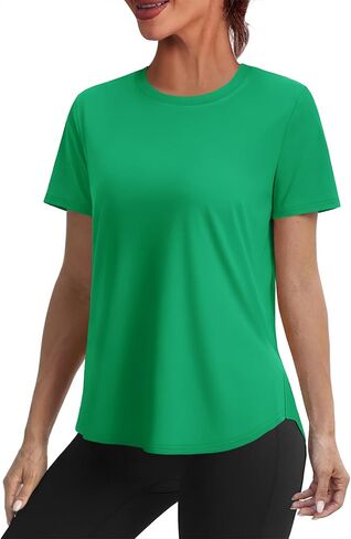 Alaroo Womens Workout Tops Sun Protection Running Pliates Athletic Lightweight Short Sleeve Tops for Women Fitness Clothing in Saudi Arabia