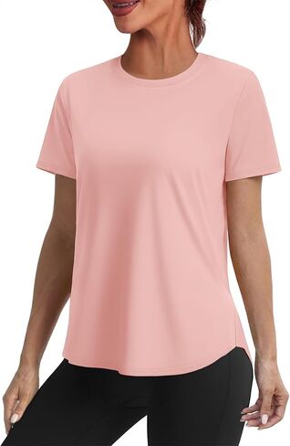 Alaroo Womens Workout Tops Sun Protection Running Pliates Athletic Lightweight Short Sleeve Tops for Women Fitness Clothing in Saudi Arabia