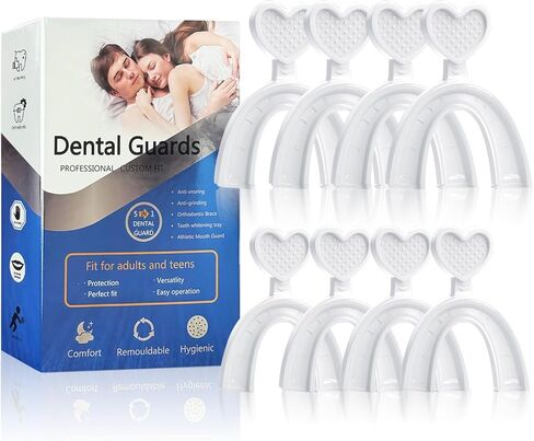 4 Packs Mouth Guard for Teeth at Night, Trimmable Mouth Guard for Sleeping with Shaping Tray, Moldable Night Guards for Teeth Sport Athletic (4 Packs) in Saudi Arabia