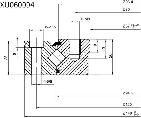 1PCS XU060094 57MMX140MMX26MM Crossed Roller Bearing in Saudi Arabia