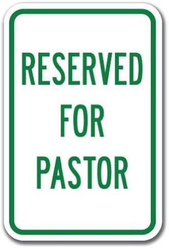 Eletina Warning Sign Reserved for Pastor Sign Church Sign Parking Sign Safety Traffic Sign Notice Sign 12X8 Inches Metal Tin Sign in Saudi Arabia