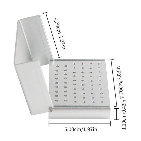 Dental Burs Block Holder Case Disinfection for FG and CA Burs Diamond Burs Aluminium Autoclavable Opening Box 58 Holes Sliver in Kuwait