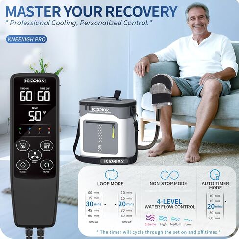 Ice Machine for Knee After Surgery, Programmable Cold Therapy Machine w/Temp Disp, 12H Knee Ice Machine Pain Relief, 12QT/Ultra-Quiet,Cryotherapy for Knee Replacement Shoulder Hip in Saudi Arabia